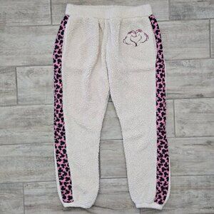 Disney Plush Jogger Pants Women's Pull On Faux Sherpa Sweatpants Comfy Casual M